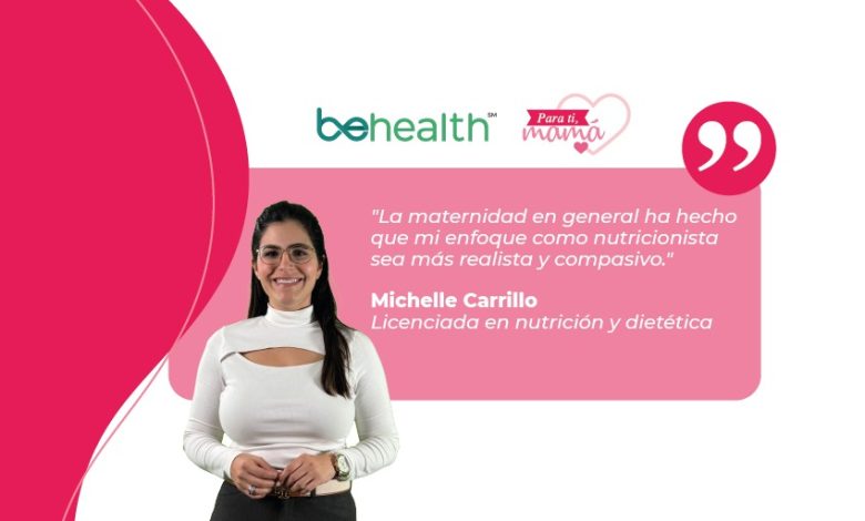 Entre la maternidad y su labor como nutricionista